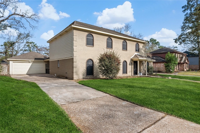 view of front of property with a front lawn