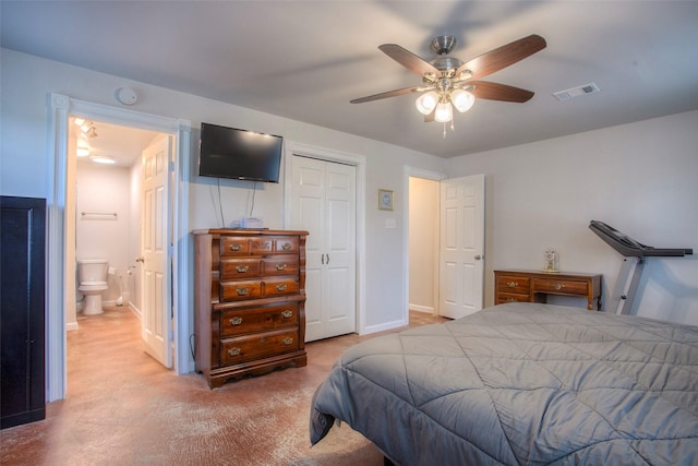 81 Fm 3454th Rd, Huntsville, TX 77320 - carpeted bedroom featuring a closet and ceiling fan