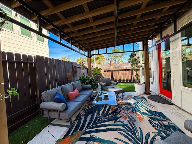 view of patio with outdoor lounge area