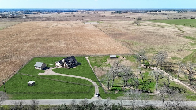 aerial view featuring a rural view