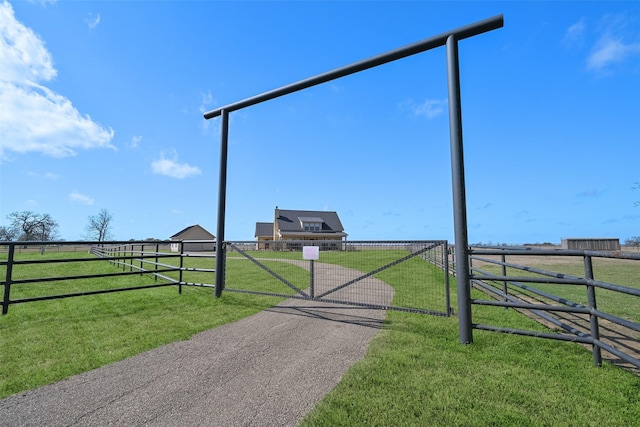 view of street featuring a rural view