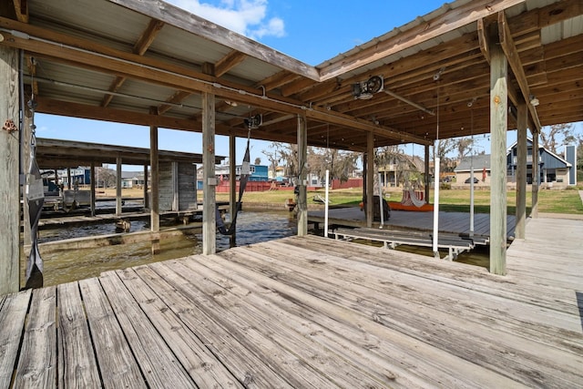 view of dock area