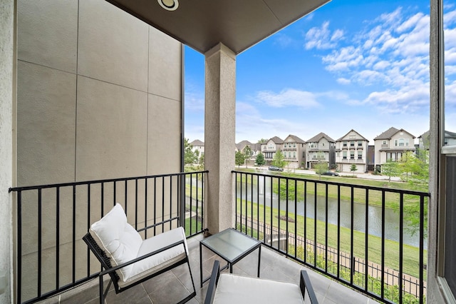 balcony with a water view