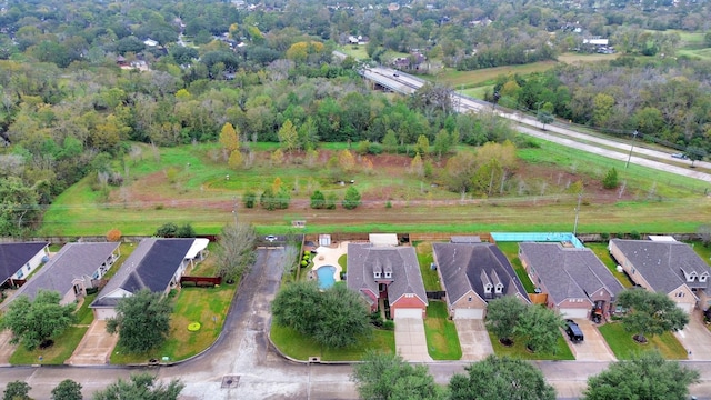 aerial view with a residential view