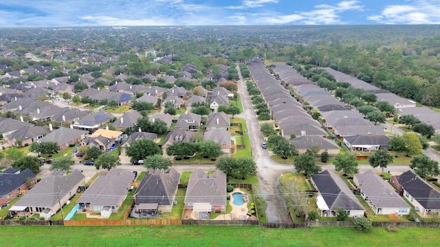 drone / aerial view with a residential view