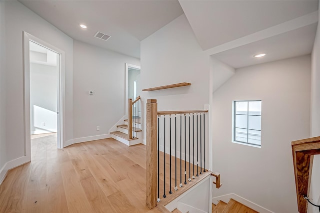 hall featuring light hardwood / wood-style floors