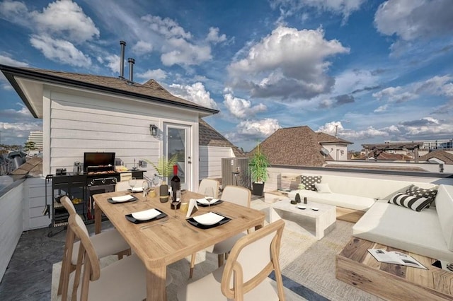 view of patio / terrace featuring outdoor dining space and outdoor lounge area