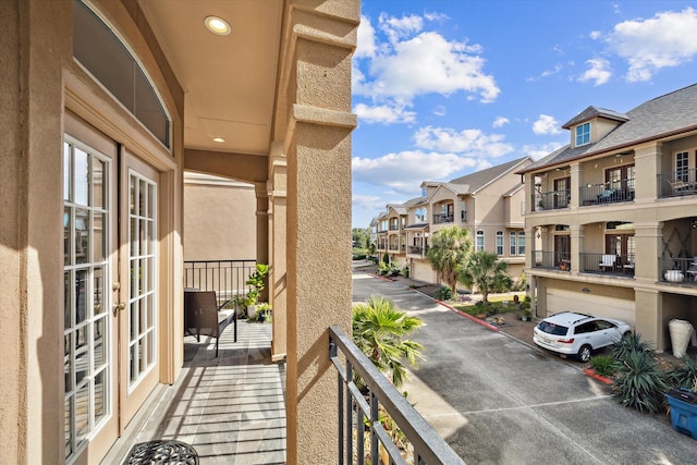 balcony with french doors