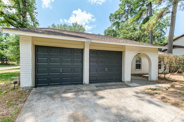 view of garage