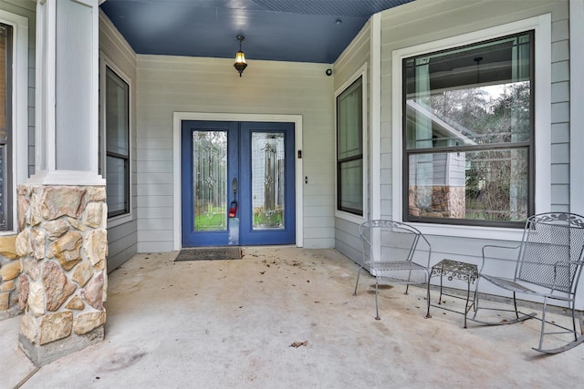 entrance to property with french doors