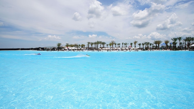 property view of water with a beach view