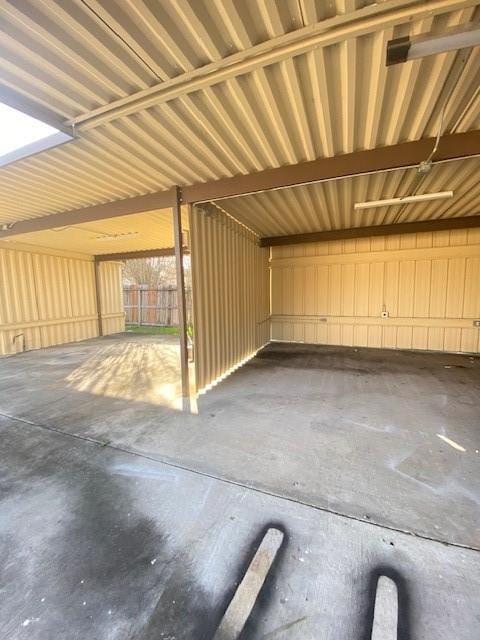 garage with a carport