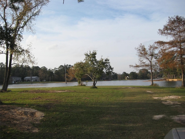 view of yard featuring a water view