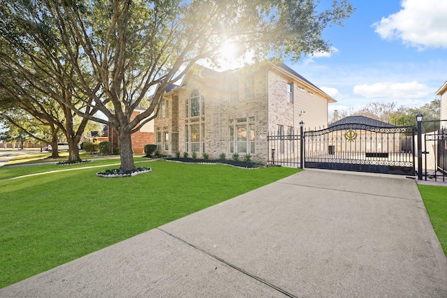 view of home's exterior with a lawn