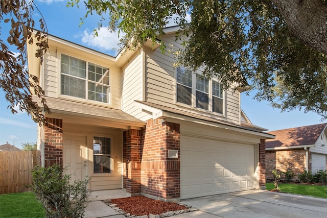 view of front of house with a garage