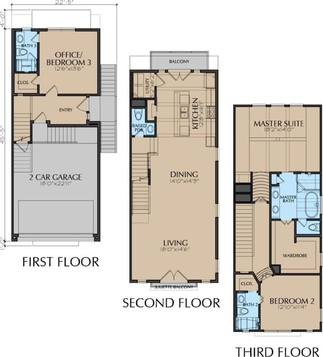 2215 Bevis St, Houston, TX 77008 - view of floor plan / room layout
