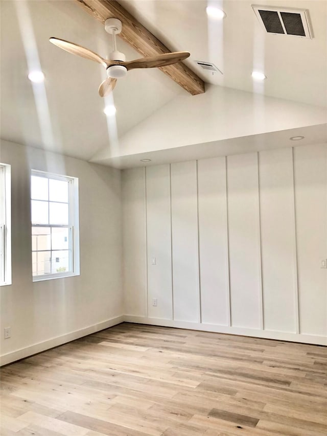 2215 Bevis St, Houston, TX 77008 - empty room with light wood-type flooring and a ceiling fan