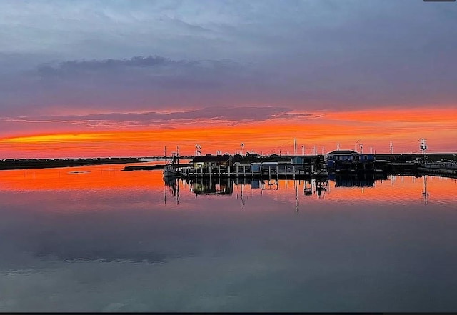 property view of water with a boat dock