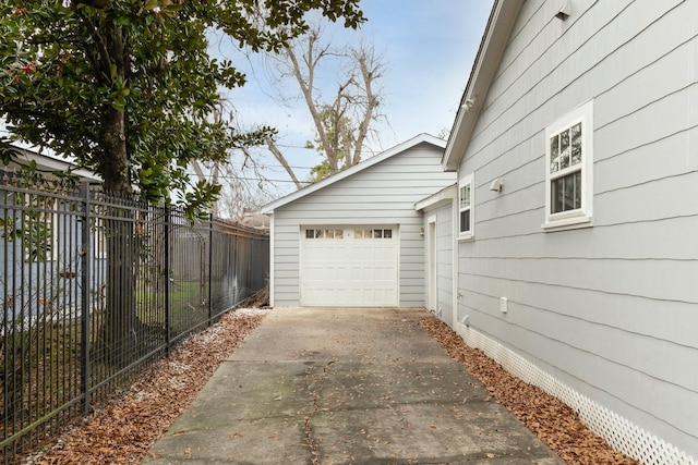 view of garage