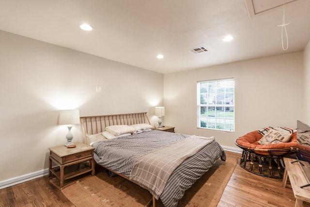 bedroom featuring light hardwood / wood-style flooring