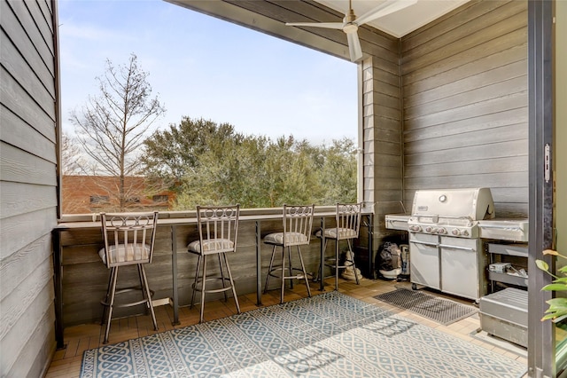 balcony with a grill