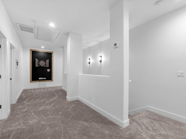 192 B Fm 1097, New Waverly, TX 77358 - corridor with carpet floors, baseboards, attic access, and recessed lighting