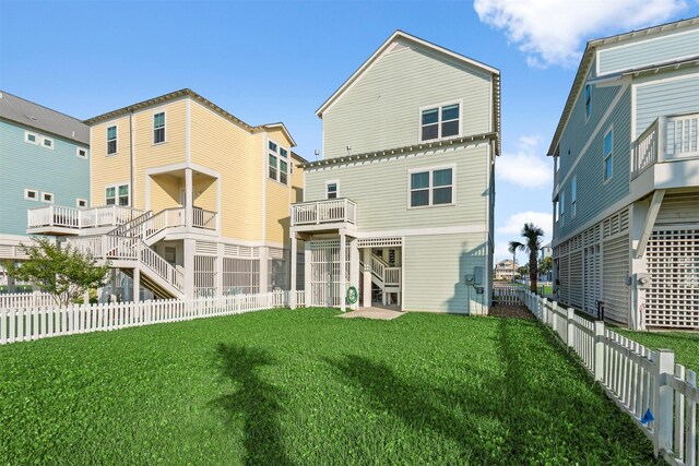 11446 Sea Butterfly, Galveston, TX 77554 - back of house with stairway