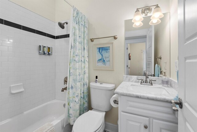 11446 Sea Butterfly, Galveston, TX 77554 - full bathroom featuring shower / tub combo, vanity, and toilet