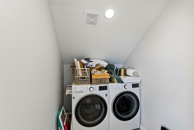 laundry area featuring washer and dryer