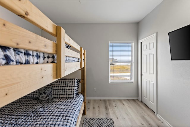 bedroom featuring light wood-type flooring