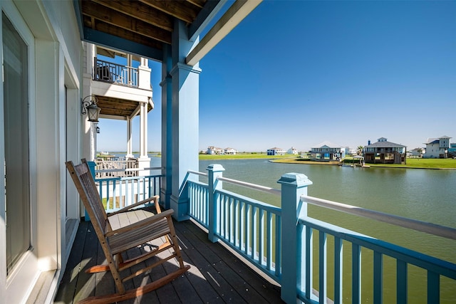 balcony with a water view