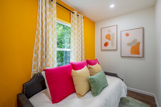 bedroom featuring hardwood / wood-style flooring