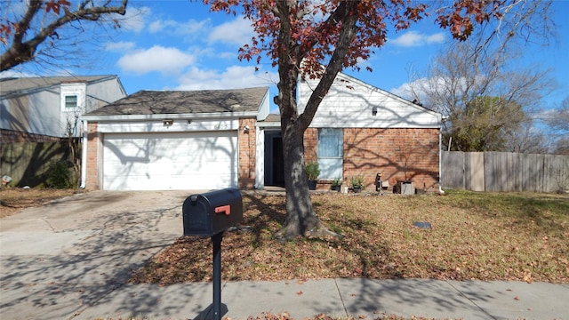 view of front of house with a garage