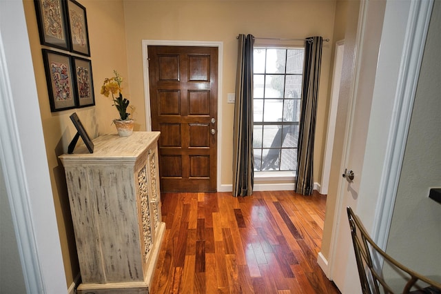 entrance foyer featuring dark hardwood / wood-style floors