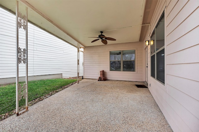 view of patio with ceiling fan