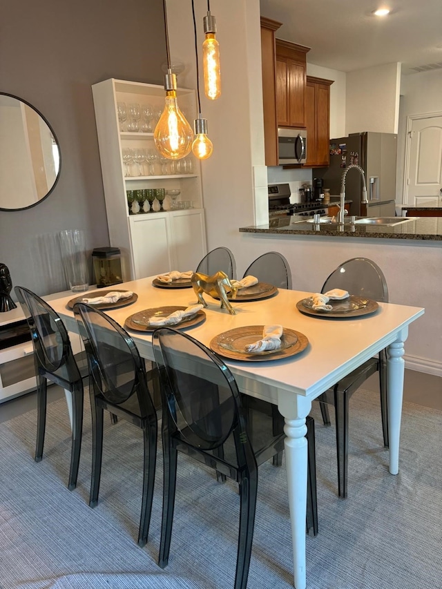 dining room with sink