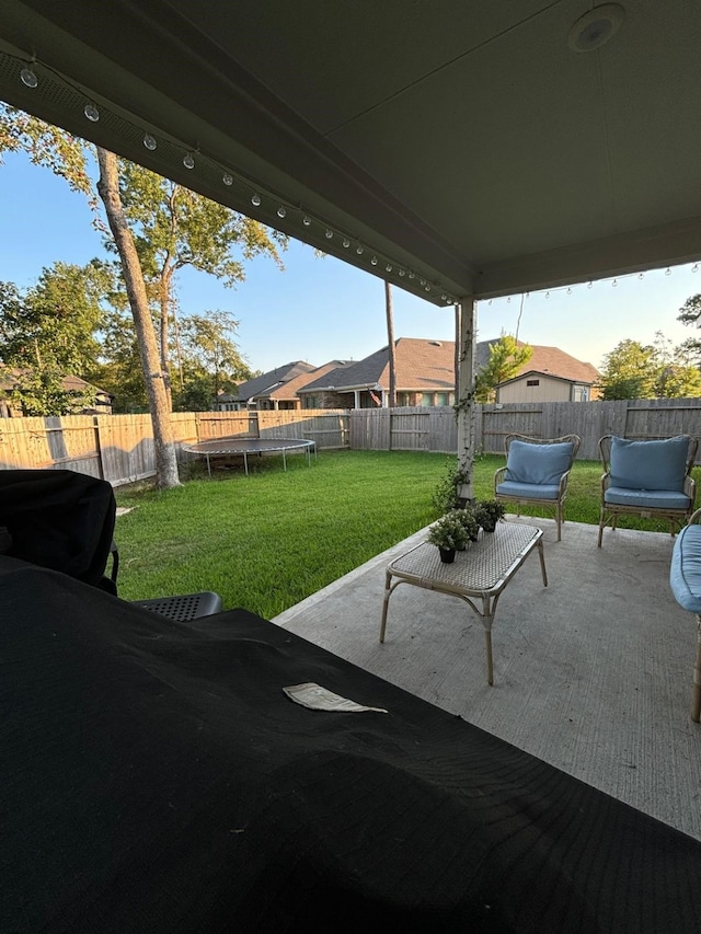 view of patio with a trampoline