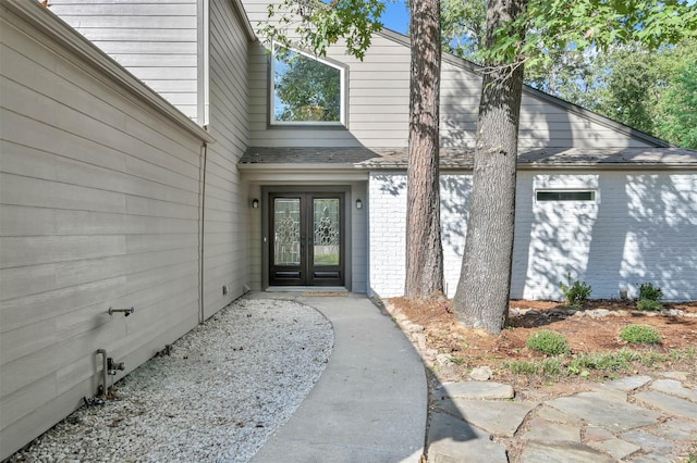 view of exterior entry with french doors