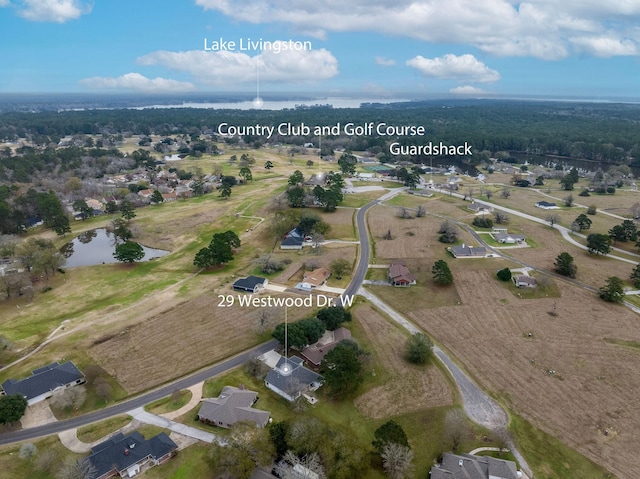 29 Westwood Dr W, Trinity, TX 75862 - aerial overview of property's location with a large body of water and nearby suburban area