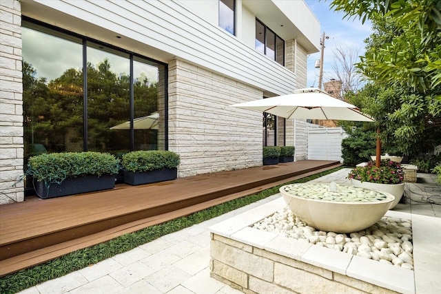 view of patio with a deck