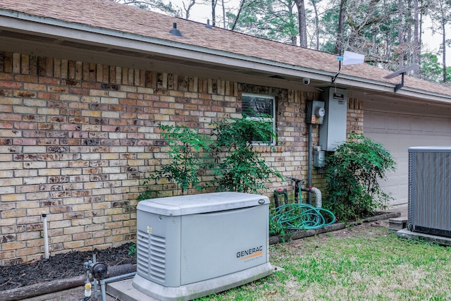 doorway to property featuring a garage and central AC