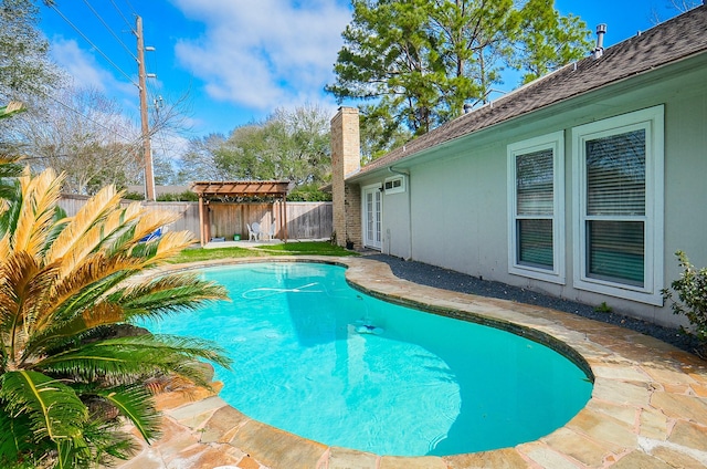 view of pool with a fenced backyard and a fenced in pool