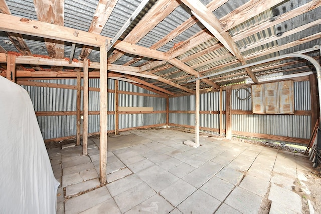 miscellaneous room featuring lofted ceiling