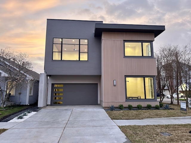 modern home with a garage