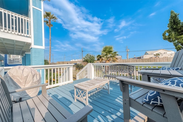 3520 Ave S Unit 1/2, Galveston, TX 77550 - view of wooden deck