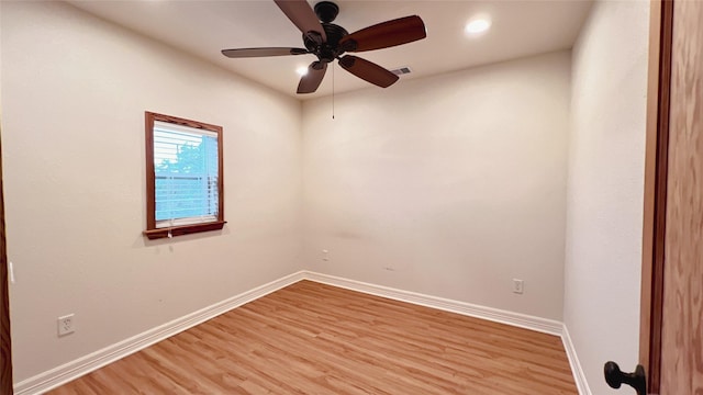 3520 Ave S Unit 1/2, Galveston, TX 77550 - spare room with ceiling fan and light hardwood / wood-style flooring