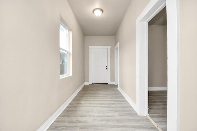 hall featuring light hardwood / wood-style flooring