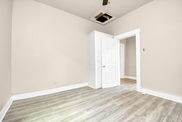 empty room featuring light hardwood / wood-style floors