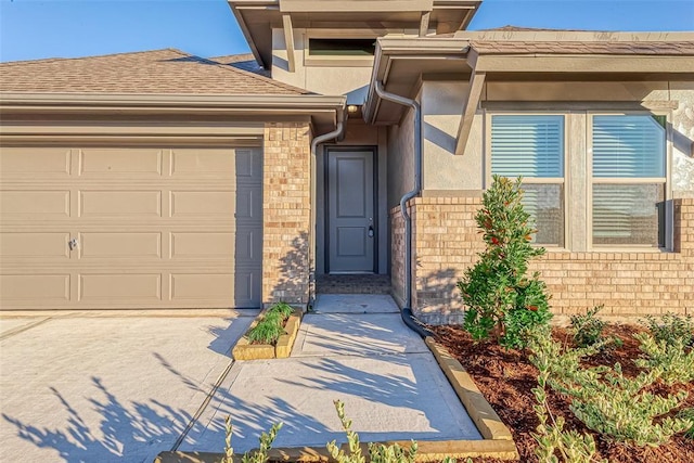 property entrance featuring a garage