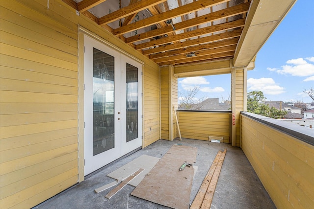 balcony with french doors